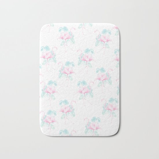Tropical Flamingos Bath Mat