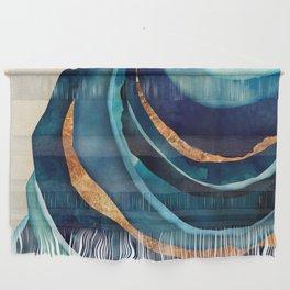 Abstract Blue with Gold Wall Hanging