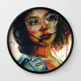Girl in glasses Wall Clock