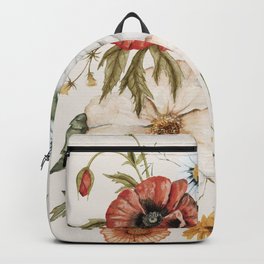 Wildflower Bouquet Backpack | Gorgeous, Flower, Poppies, Yellow, Dandelions, Gold, Flowers, Muted, Statement, Pretty 