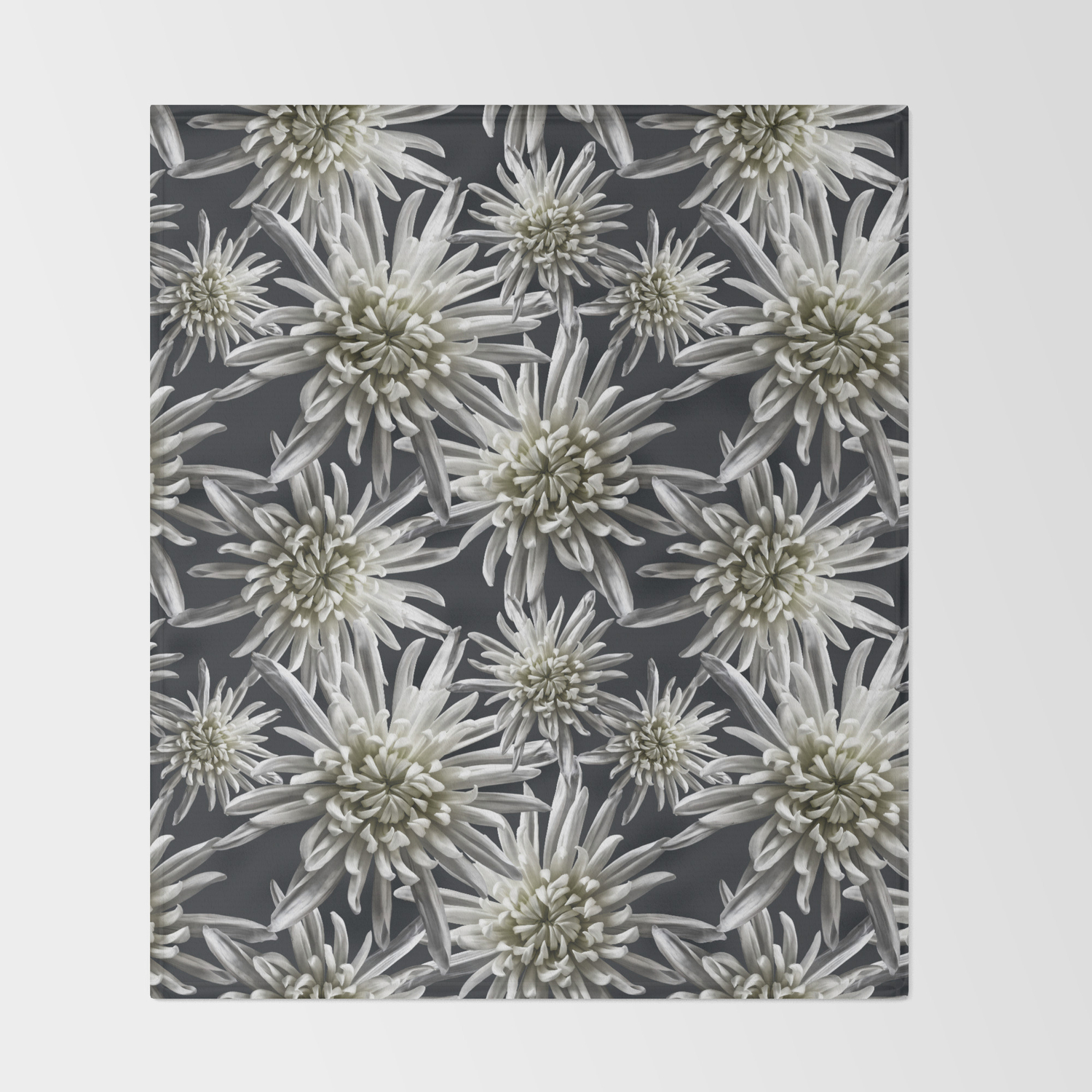 Mum Floral Pattern Mum S The Word Black And White Floral Design White Mum Flowers I Love My Throw Blanket By Turningmoss Society6