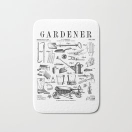 Gardener Gardening Garden Plant Tools Vintage Patent Print Bath Mat | Gardeninglover, Patentimage, Landscaper, Garden, Drawing, Gardener, Plants, Horticulture, Florist, Gardening 