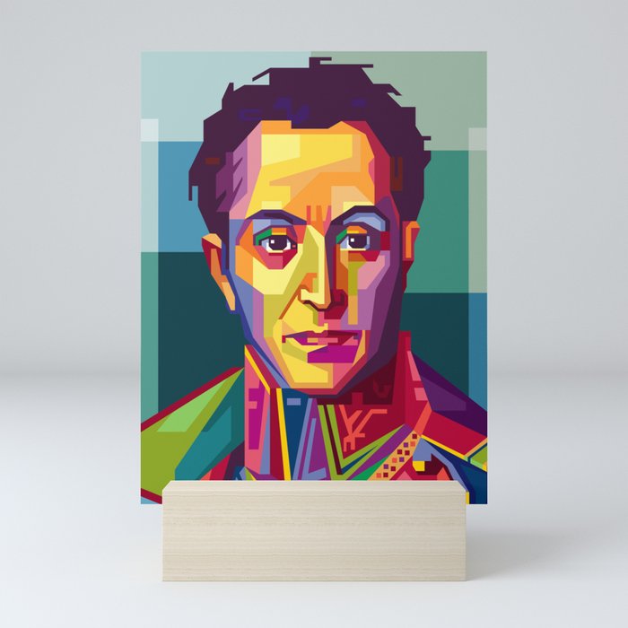 Simon Bolivar South-america Pop Art Portrait  Mini Art Print