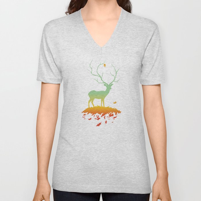 Fawn and Flora V Neck T Shirt