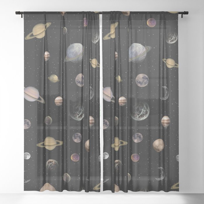 Planets, Moons & Stars Sheer Curtain