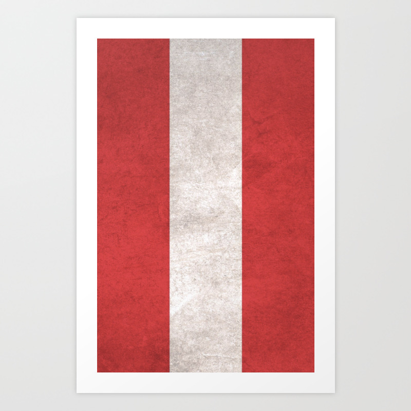 Austria Flag Vintage Distressed Art Print By Nyanasunrise Society6