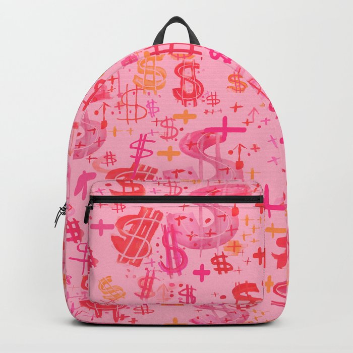 Pink Dollar Signs Backpack