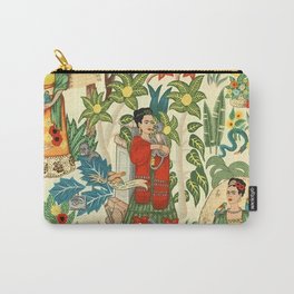 Frida's Coyoacán Mexican Garden of Casa Azul Lush Tropical  floral painting Carry-All Pouch