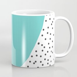Turquoise heart with grey dots around Coffee Mug
