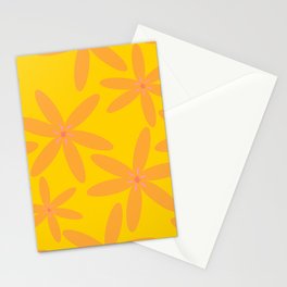 Orange Petals Yellow Background #decor #society6 #buyart Stationery Card