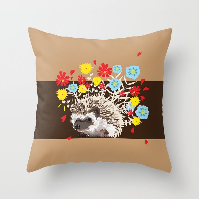 hedgehog christmas pillow