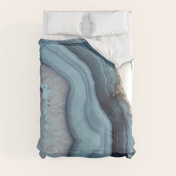 Light Blue Agate Comforter by cafelab Society6