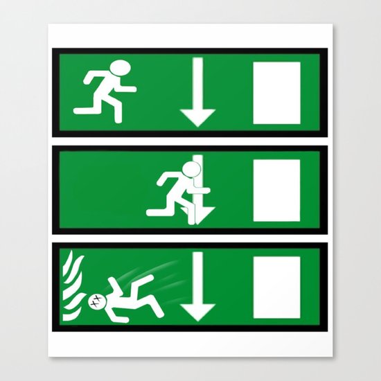 Fire Exit Funny. Canvas Print