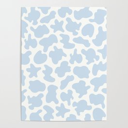 Pastel Blue Groovy Liquid Abstract Shapes Pattern Poster