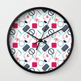 Contraception Pattern Wall Clock