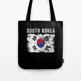South Korea Flag Distressed Tote Bag