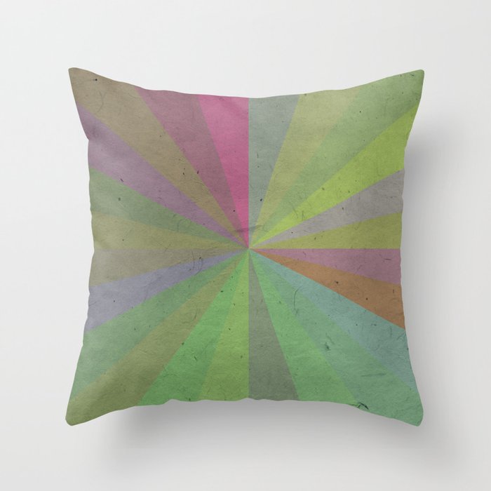 Radial Stripes - Earthy Colors Throw Pillow