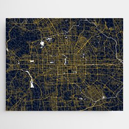 Beijing City Map of China - Gold Art Deco Jigsaw Puzzle
