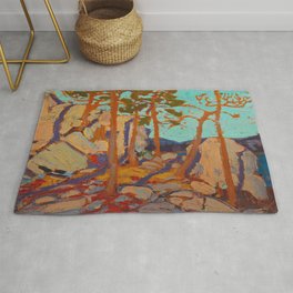 Tom Thomson Pine Cleft Rocks Canadian Landscape Artist Rug