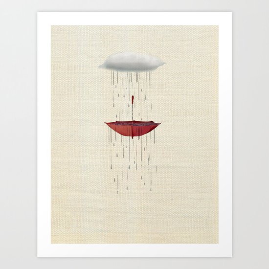 the umbrella runneth over Art Print