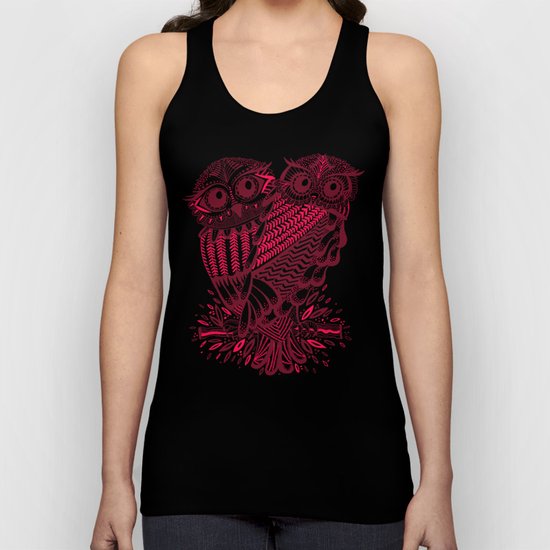 Owls – Maroon & Pink Unisex Tank Top