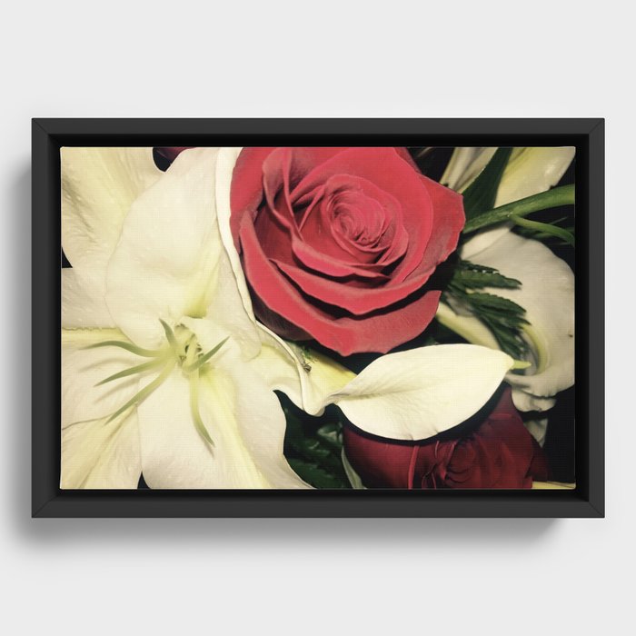 Roses & Lilies Framed Canvas
