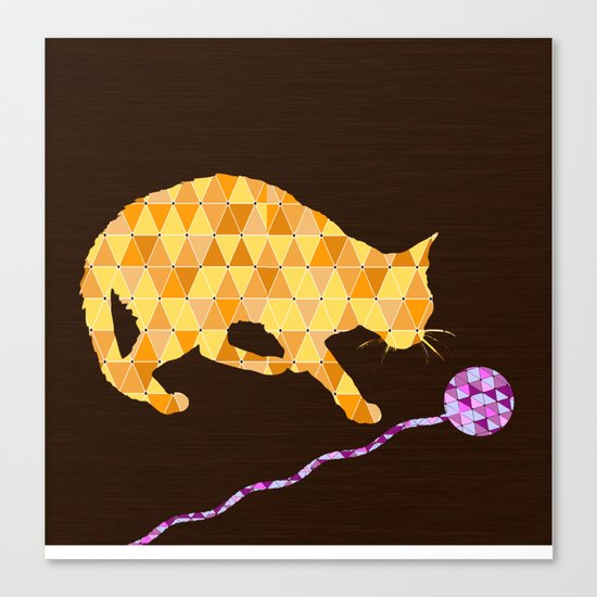 Cat & Ball 2 Canvas Print
