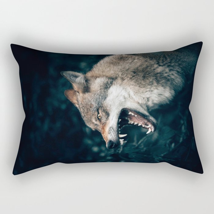 Wolf Teeth in The Forest Rectangular Pillow