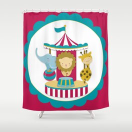 Carousel animals Shower Curtain