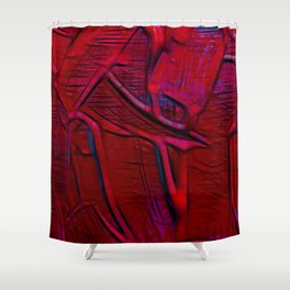 Dripping Red Abstract Painting Shower Curtain