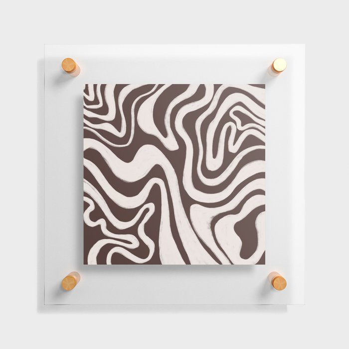 70s Liquid Swirl in Brown + Cream  Floating Acrylic Print