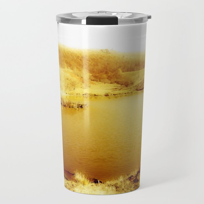 Lakescape of gold Travel Mug