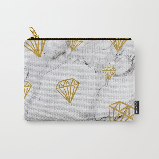 Gold diamonds on marble Carry-All Pouch