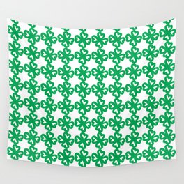 Green Shamrocks Pattern Wall Tapestry