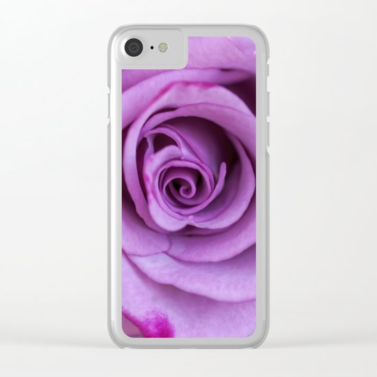 Heart of a rose I - Pink and purple Roses flowers Clear iPhone Case