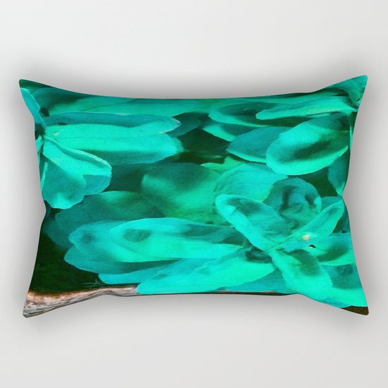 Green Pinecone Roses Rectangular Pillow