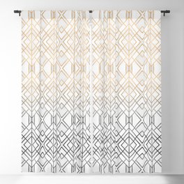 Gold And Grey Geo Blackout Curtain