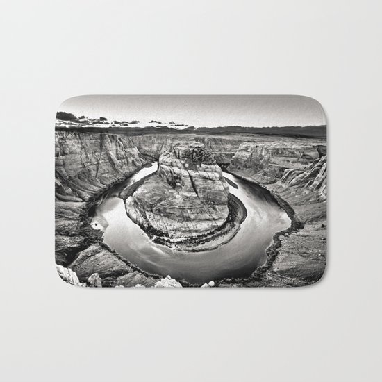 Horseshoe Bend Arizona Black and White Bath Mat