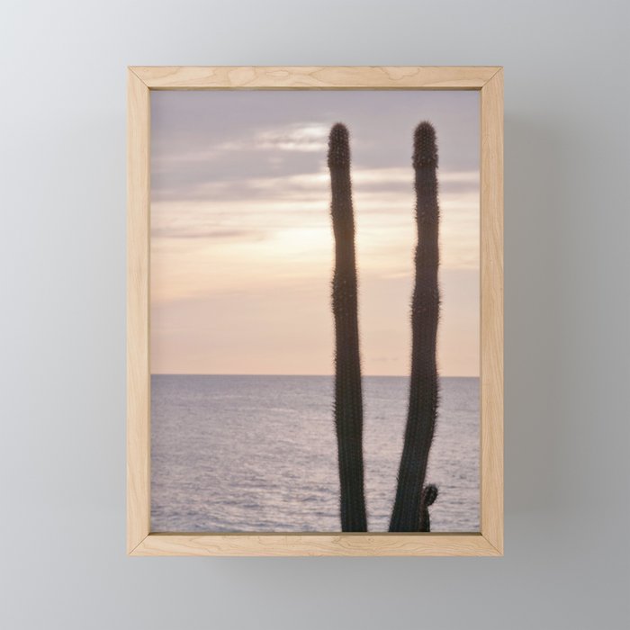 Caribbean Ocean Cacti Oasis #1 #wall #decor #art Framed Mini Art Print