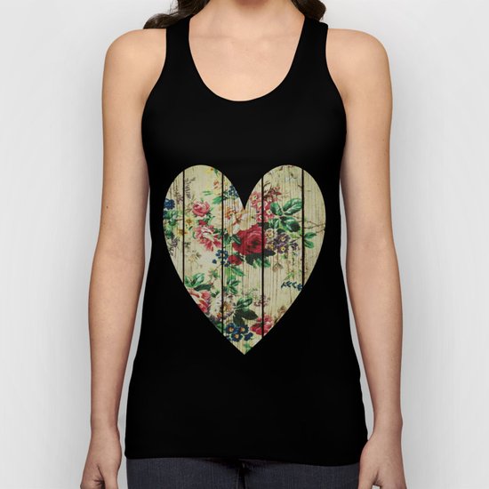 Flowers on Wood 01 Unisex Tank Top