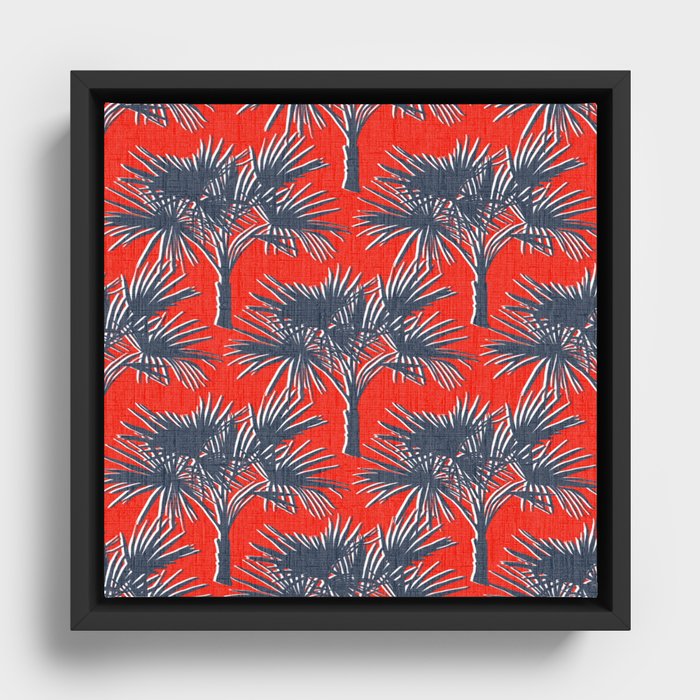 70’s Palm Springs Red White and Blue Framed Canvas