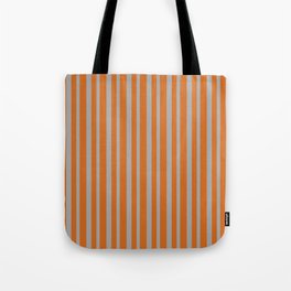 [ Thumbnail: Dark Grey & Chocolate Colored Lines/Stripes Pattern Tote Bag ]
