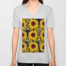 Nine Sunflowers V Neck T Shirt