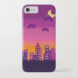 Skyline Sunset Pixel Art iPhone Case