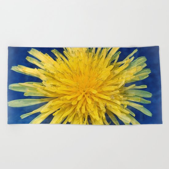 Dandelion Blues Beach Towel