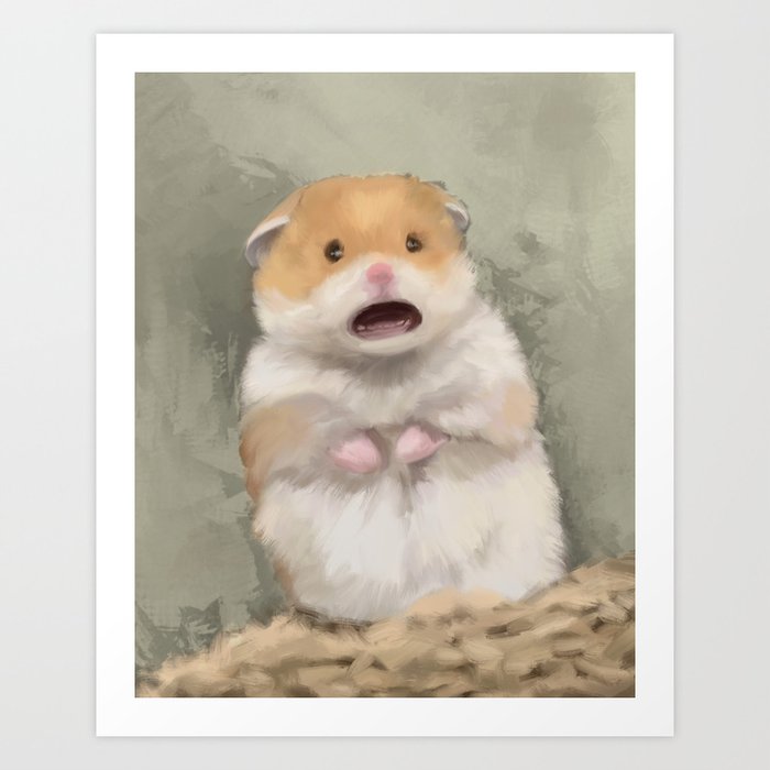Scared Hamster: Art Print