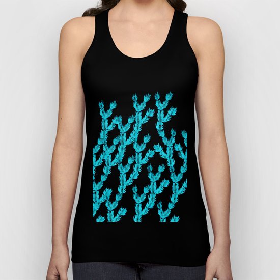 Blue Succulent Crystals Unisex Tank Top