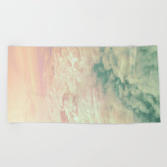 Raindbow Clouds Beach Towel
