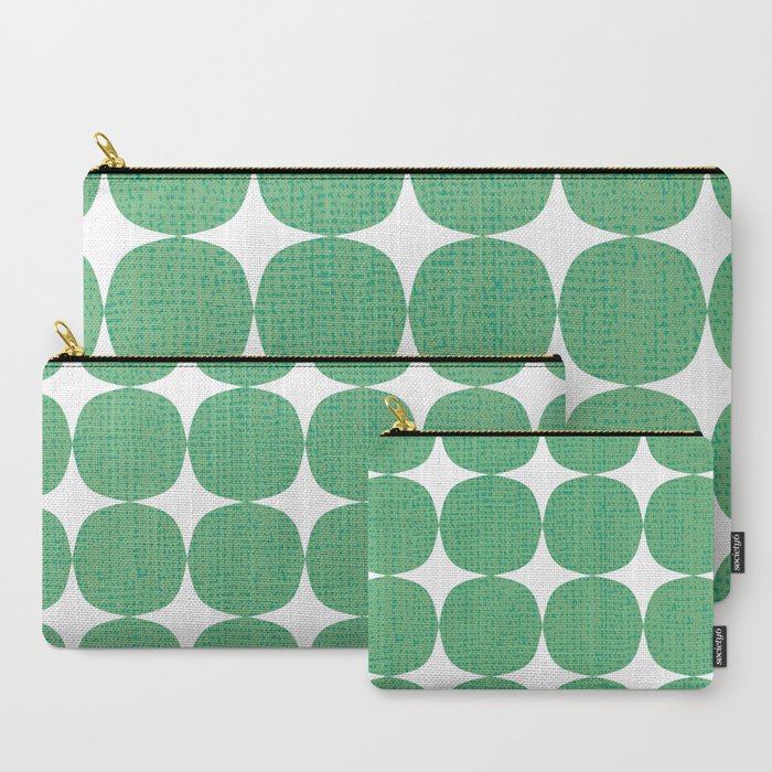 White Starburst on Green Carry-All Pouch