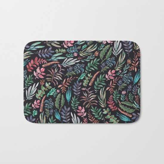 water color run leaves Bath Mat